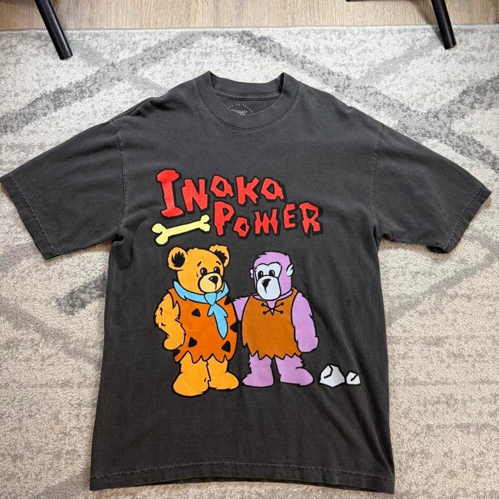 Inaka Power gym lifting shirt flintstones bears. Tagged medium but fits small